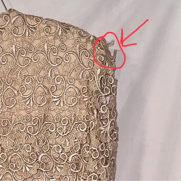 Karen Laurence by Matthew Size 8 Applique Lace Tiered Top Jacket Beaded Buttons - Picture 11 of 13